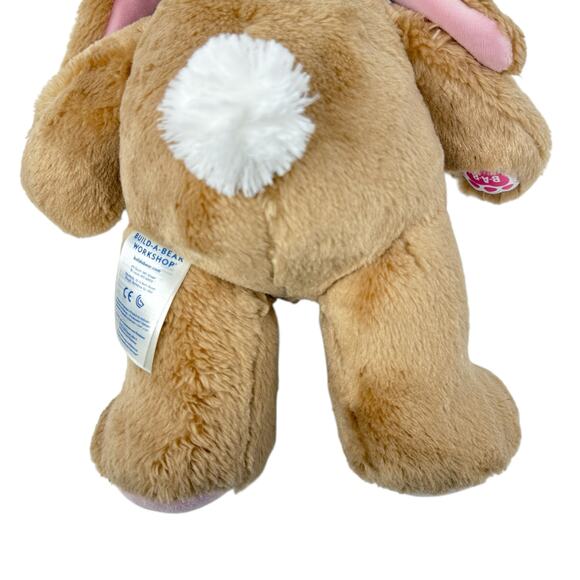 Build A Bear Workshop Golden Brown Pink Floppy Ears Bunny Rabbit  Plush 14 Inch - Picture 3 of 9